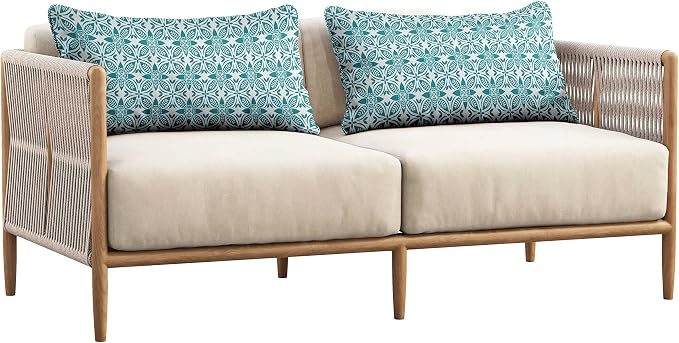 Indoor/Outdoor Polyester Fabric Lumbar Pillow Cover, All-Weather Waterproof Rectangular Cushion Case for Patio Furniture, 16 x 24 Set of 2 - Florals-52