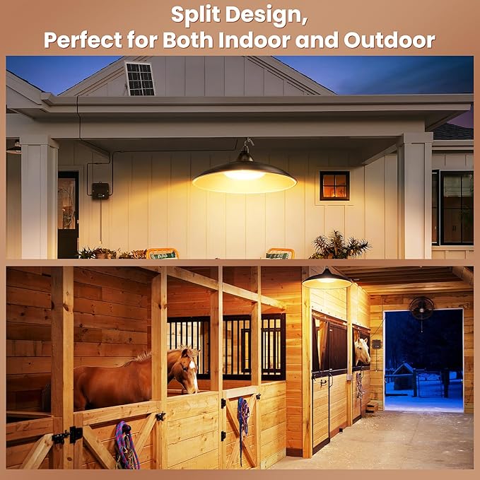 Solar Shed Light Indoor Outdoor with Pull String, 3000K Daytime Available | Warm White, 3 Lighting Modes Pendant Light, Dusk to Dawn, Solar Lights Indoor, IP65 Waterproof for Barn, Gazebo, Shop, Garage