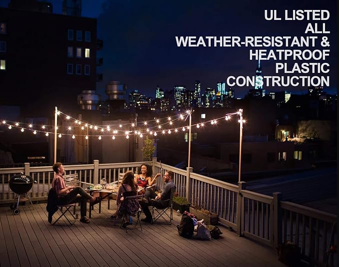Lampat String Lights, LED 25 Light Bulbs 25Ft G40 Globe String Lights with Bulbs for Indoor/Outdoor Commercial Decor
