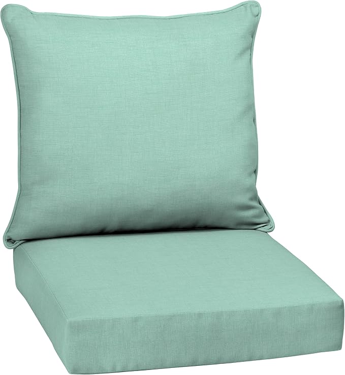 Arden Outdoor Deep Seat Cushion Set, 24x24, Aqua