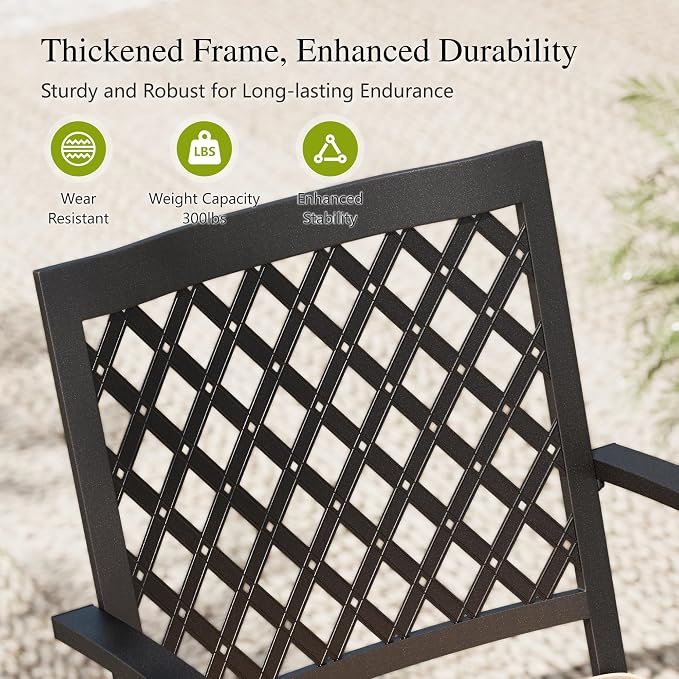 Sophia & William Patio Table and Chairs Set, Outdoor Dining Set for 8, 9 Piece Metal Patio Furniture, 57.5" Square Table with Wood-Like Tabletop(Diamond)