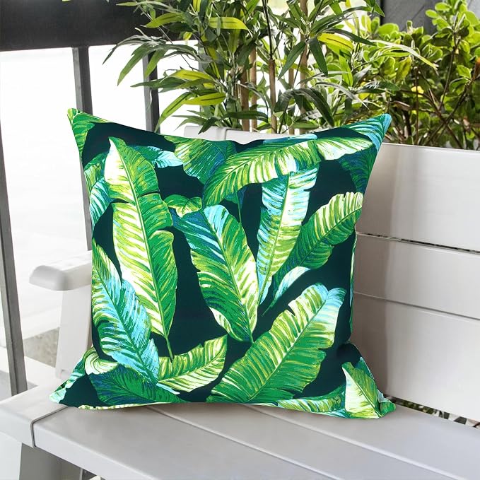 LVTXIII Outdoor Throw Pillows, Decorative Throw Pillows with Inserts, 20"x20" Square Pillows for Bed, Couch, Sofa and Patio Furniture, Set of 2, Hanalei Lagoon