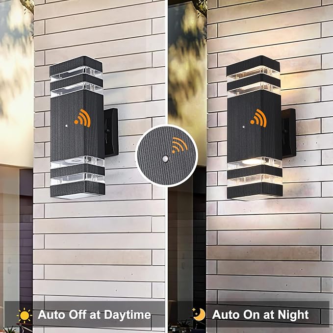 Dusk to Dawn Outdoor Lighting 4 Pack, Porch Lights Outdoor Wall Lamps for Patio Waterproof 3000K Warm White Exterior Light Fixture Sconce Lights for House Hallway Garden Corridor