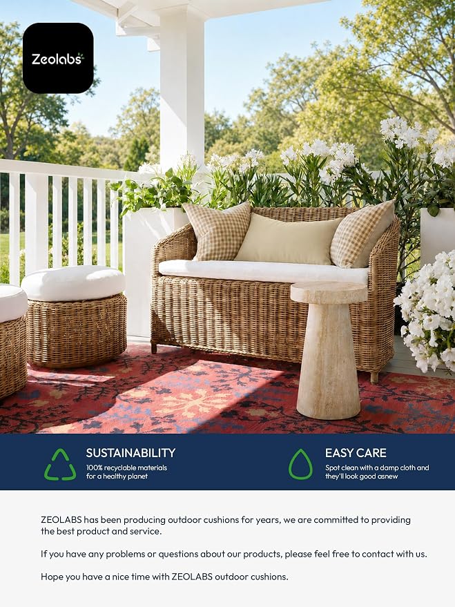 Indoor Outdoor Lumbar Pillows,Waterproof Outdoor Pillows Set of 4 for Patio Furniture,12×20 Inch, Beige