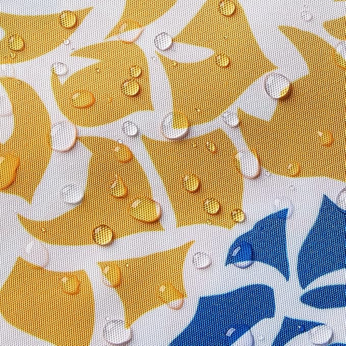 Allorry Outdoor Pillow Covers 18x18 Set of 2 Yellow Blue Flower Pattern Decoration Throw Pillow Covers for Spring Summer Outdoor Waterproof Furniture Garden Patio Sofa Bedroom Home Decor JB011-A18
