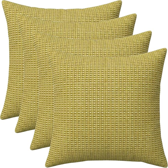 RSH DECOR Square Throw Pillows Set of 4, 20" x 20", Outdoor Pillows Waterproof, Outdoor Pillow Covers, Pillow Covers for Couch, Future Patina, Made in USA