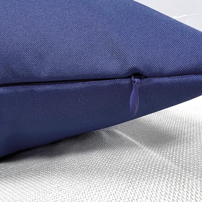 VAKADO Outdoor Waterproof Throw Pillow Covers 16X16 Set of 2 Decorative DarkBlue Patio Furniture Cushion Cases Outside Decor for Couch Garden Bench Porch