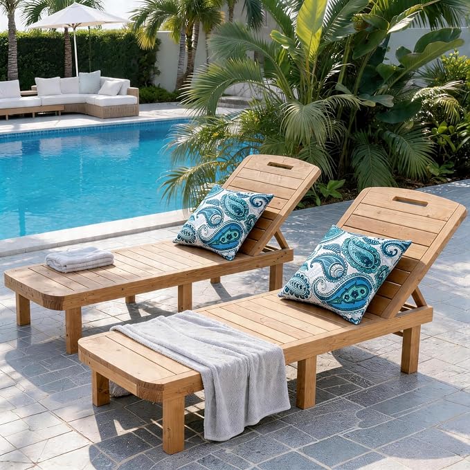 2 Pack Waterproof Outdoor Pillows, 18x18 Outdoor Throw Pillows | Patio Furniture Pillows, Decorative Throw Pillows, Waterproof &Fade Resistant, Removable & Washable, Paisley Blue