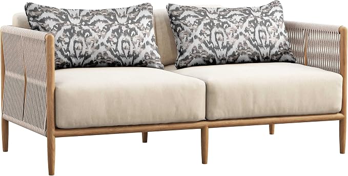 Indoor/Outdoor Polyester Fabric Lumbar Pillow Cover, All-Weather Waterproof Rectangular Cushion Case for Patio Furniture, 12 x 20 Set of 2 - Ikat-50