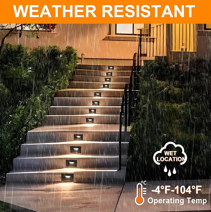 CLOUDY BAY 120V Dimmable LED Step Light,3000K Warm White 3W 100lm,Indoor Outdoor Stair Light,Oil Rubbed Bronze,3 Pack