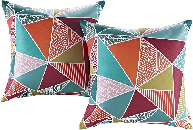 Modway Outdoor Indoor All Weather Patio Throw Pillow in Mosaic