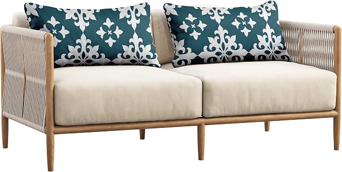 Indoor/Outdoor Polyester Fabric Lumbar Pillow Cover, All-Weather Waterproof Rectangular Cushion Case for Patio Furniture, 12 x 20 Set of 2