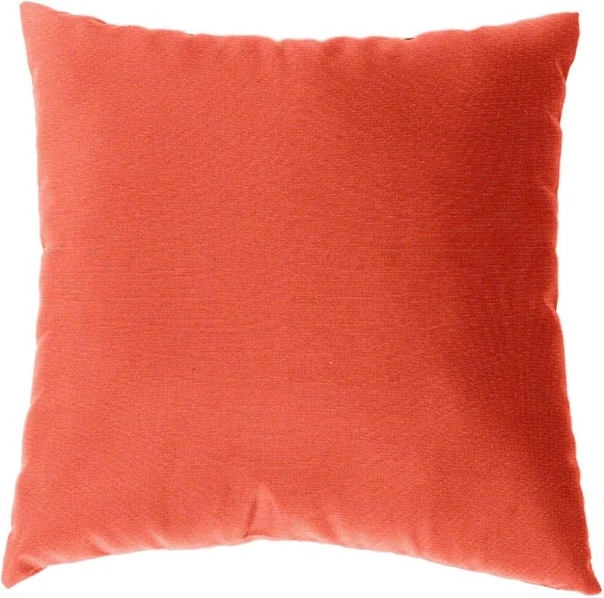 Cushion Source 17" x 17" Sunbrella Throw Pillow, Indoor/Outdoor Decorative Pillow, Fade and Water Resistant, Sunbrella Melon