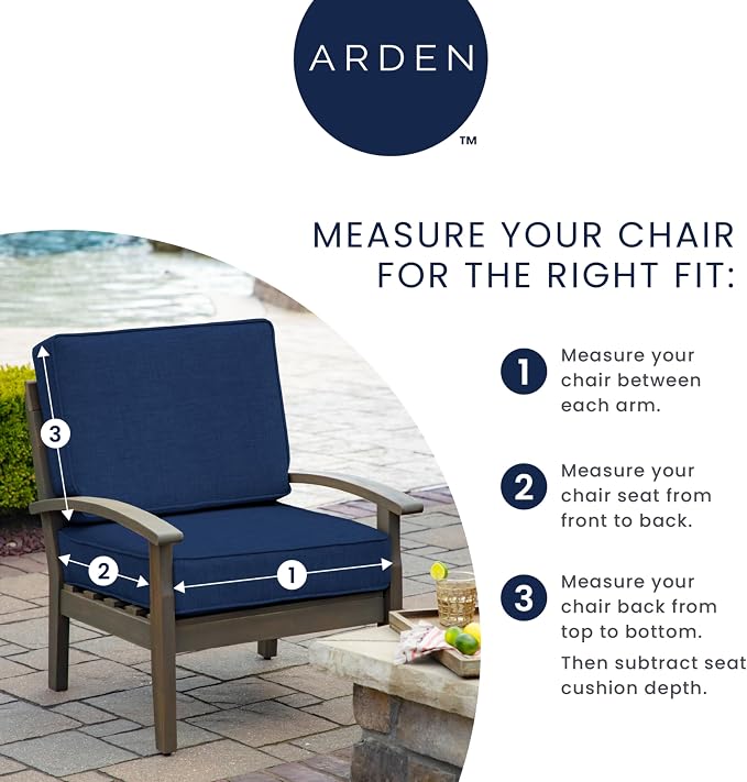 Arden Outdoor Deep Seat Cushion Set, earthFIBER, 24x24, Sage Green Texture