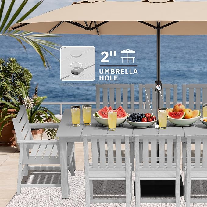 AreShark Patio Dining Chair Set of 2,All Weather HDPE Outdoor Dining Armchairs with Wide Seat and Backrest,Weatherproof Patio Chairs for Garden,Backyard,Deck,White