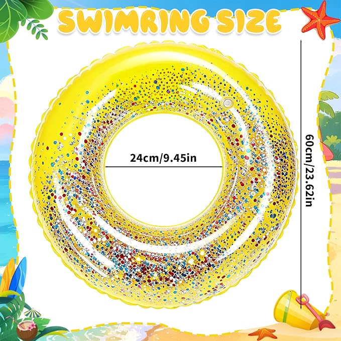 Hawaiian Porch Goose Outfits, 23 Inch Bikini Lawn Goose Summer Outfit with Swimsuit Float Ring Sunglasses Pearl Necklace Umbrella, Yellow Polka Dot Goose Clothes for Outdoor Garden