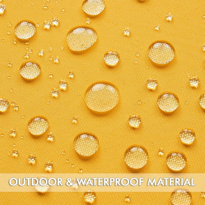 MIULEE Outdoor Waterproof Pillow Covers 24x24 Yellow Pack of 2 | Decorative Farmhouse Throw Pillow Covers with Piping,Square Solid Color,Patio Furniture,Summer Couch Tent Sofa Living Room