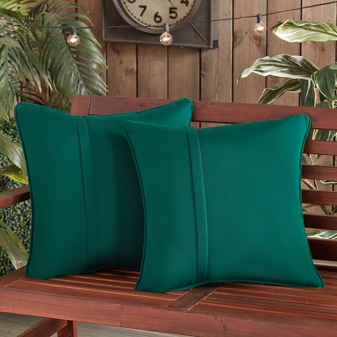 Greendale Home Fashions Sunbrella 20'' Square Outdoor Throw Pillow with Removable Cover (Set of 2), Canvas Forest