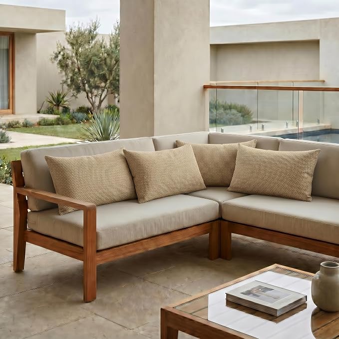 RSH DECOR: Jumbo Lumbar Throw Pillows Set of 4 | 26" x 16" | Indoor Outdoor – Patio, Lounge, Adirondack | Water & Fade-Resistant | Includes Down-Alternative Inserts | Made in USA (Trixie Wicker)