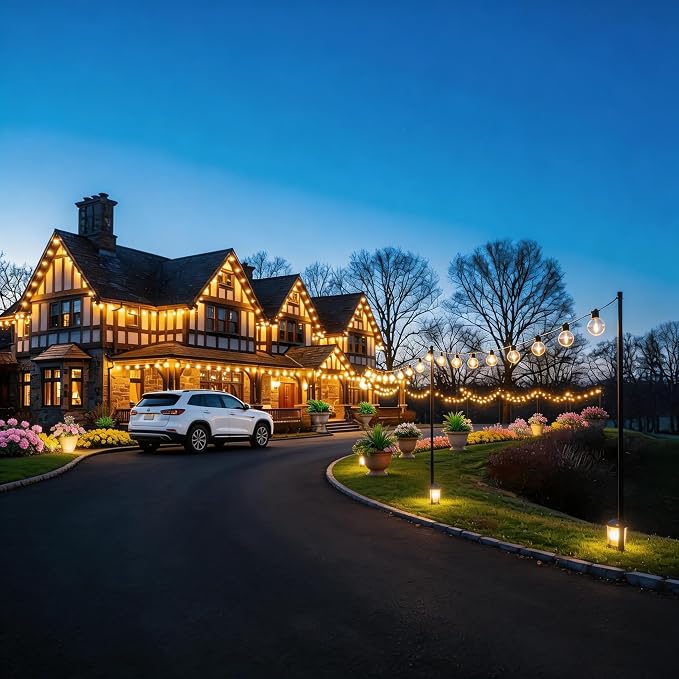 RTTY 300 FT Outdoor String Lights, Waterproof Outside Patio Light 156 Bulbs | Commercial Grade G40 LED Lights, Dimmable Connectable Hanging Lighting for Cafe, Bistro, Porch, Deck, Gazebo,Backyard, 2700K