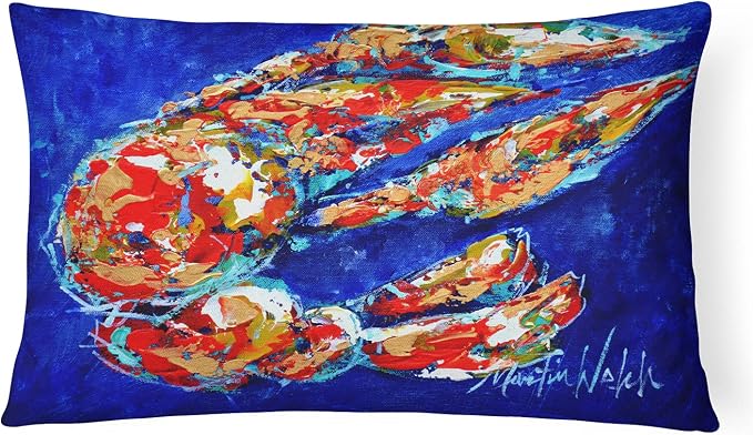 Caroline's Treasures MW1155PW1216 Craw Momma Crawfish Canvas Fabric Decorative Pillow Machine Washable, Indoor Outdoor Decorative Pillow for Couch, Bed or Patio, 12HX16W
