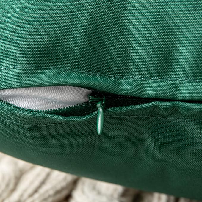 MIULEE Decorative Outdoor Waterproof Pillow Covers 18x18 Army Green | Decorative Patio Furniture,Pack of 2,Accent Square Soild Throw Pillow Covers,Summer Garden Tent Couch Sofa