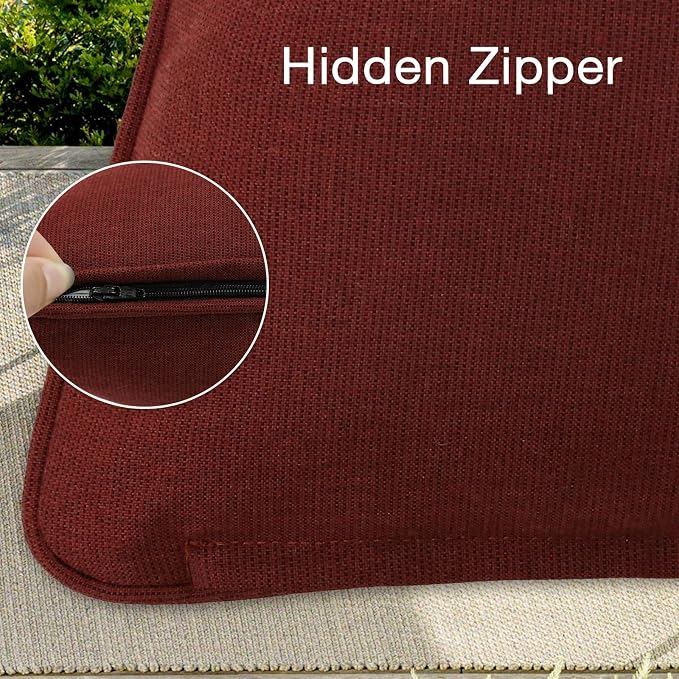Unimatta Outdoor Sunbrella Decorative Throw Pillow Covers Only, Pack of 4, 17"x17" & 20"x12" Water Repellent Replacement Lumbar Pillow Case for Patio, Couch, Sofa and Patio Furniture, Spectrum Brick