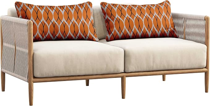 Indoor/Outdoor Polyester Fabric Lumbar Pillow Cover, All-Weather Waterproof Rectangular Cushion Case for Patio Furniture, 12 x 18 Set of 2 - Block-71
