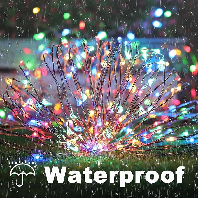 Lomotech Solar Fairy Lights Outdoor, 2 Pack Total 66ft 200 LED,Multicolor | Solar String Lights Waterproof 8 Modes Twinkle Lights for Outdoor, Patio, Garden, Yard, Party, Wedding, Tree Decoration