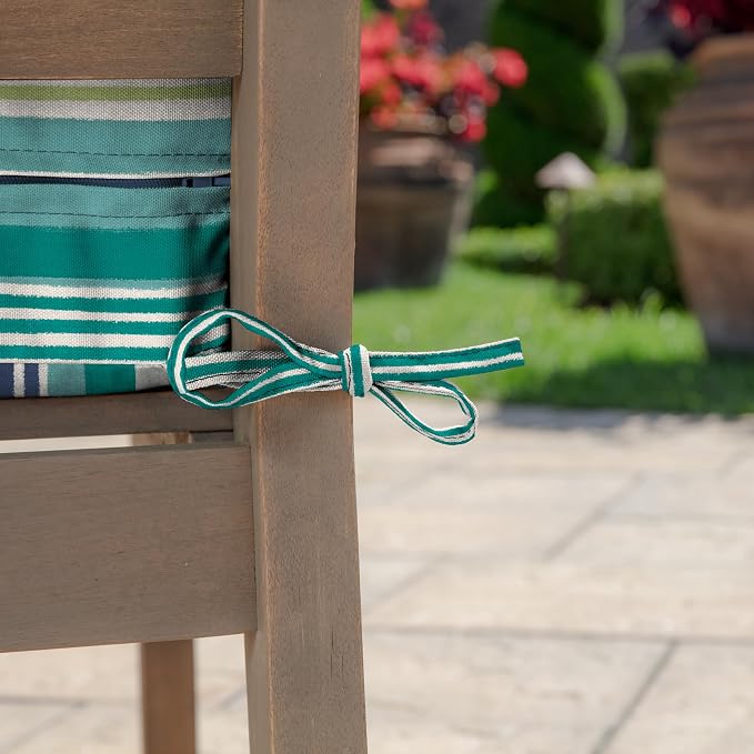 Arden Outdoor Deep Seat Cushion Set, 24x24, Teal Cobalt Stripe
