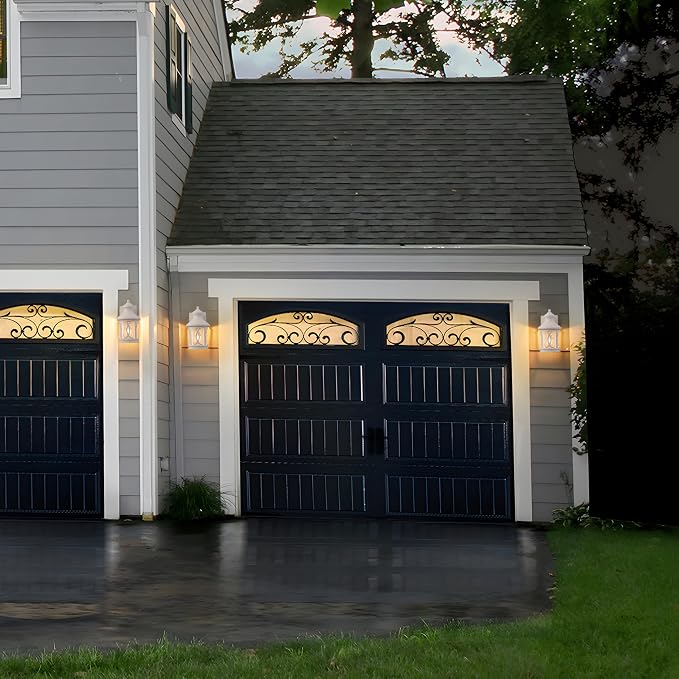 2-Pack Outdoor Wall Lights, Porch Lights, Waterproof Outdoor Wall Sconce, Exterior Light Fixture White with Clear Glass Shade for Garage Patio Front Door Balcony