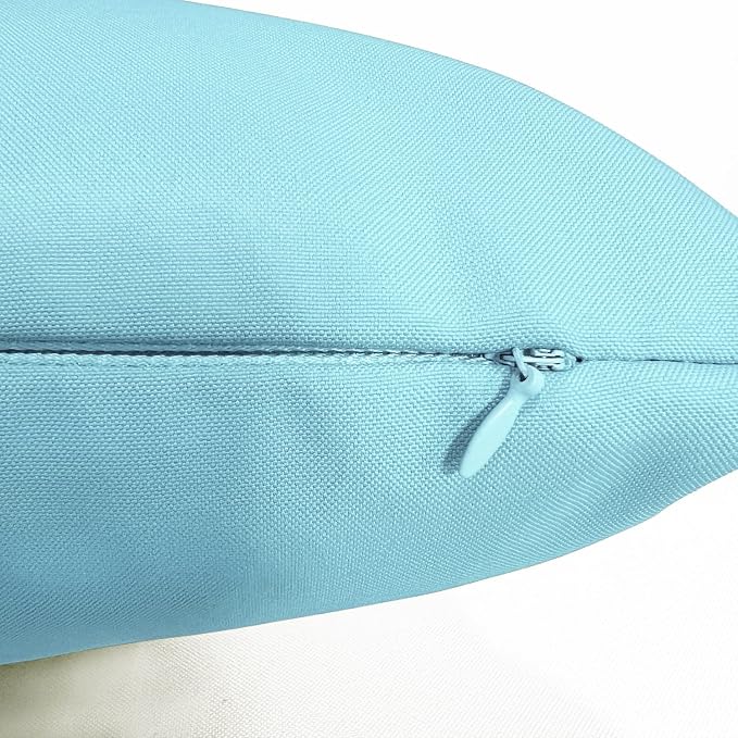 VAKADO Outdoor Waterproof Throw Pillow Covers 24X24 Set of 2 Decorative Aqua Patio Furniture Turquoise Cushion Cases Outside Decor for Couch Garden Bench Porch