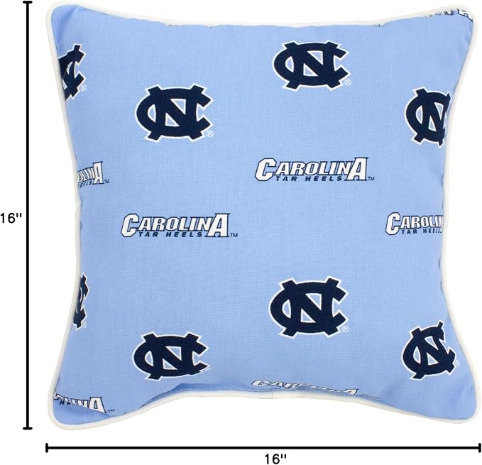 College Covers North Carolina Tar Heels Outdoor Decorative Pillow Pair, 16" x 16"