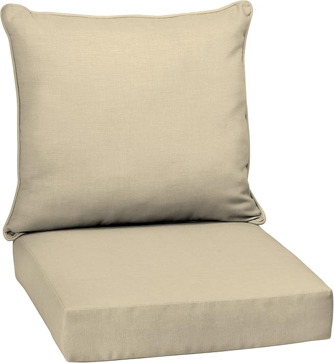 Arden Outdoor Deep Seat Cushion Set, 24x24, Tan