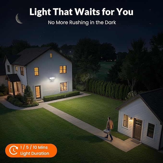 LEPOWER LED Security Light Motion Sensor Outdoor Lights, Bright 38W 4200LM | 72 FT Range, IP65, Easy to Install, 180° Motion Sensor, 5500K, 3 Head Detected Waterproof Flood Light for Garage, Yard, Porch