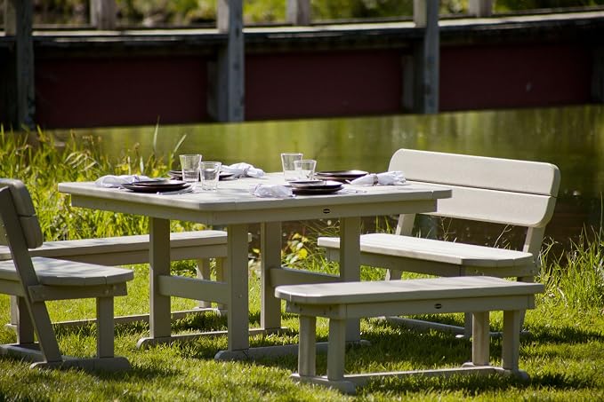 POLYWOOD PST48SA Park 48" Square Table, Sand