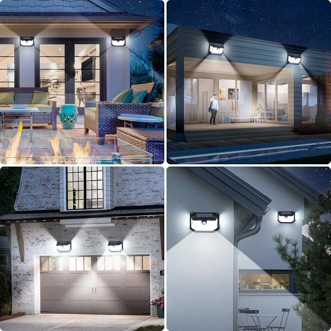 Solar Outdoor Lights, 8-Pack Super Bright 178 LEDs Motion Sensor Wall Light with 270° Wide Angle & 3 Modes, Waterproof Solar Powered Security Light for Patio Garden Garage Front Door