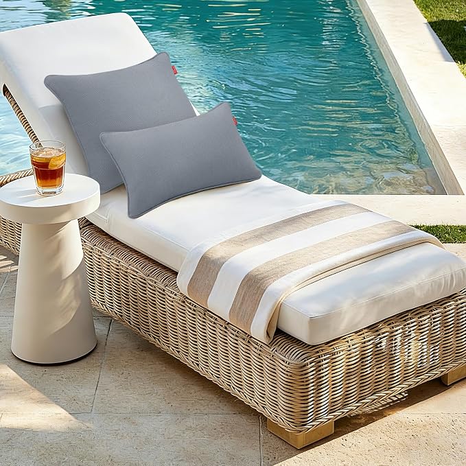 Pack of 2 Outdoor Throw Pillows,18x18 Inch All-Weather Water-Resistant Patio Pillows with Inserts,Decorative Pillows for Patio Furniture,Couch,Sofa,Poolside,Deep Grey