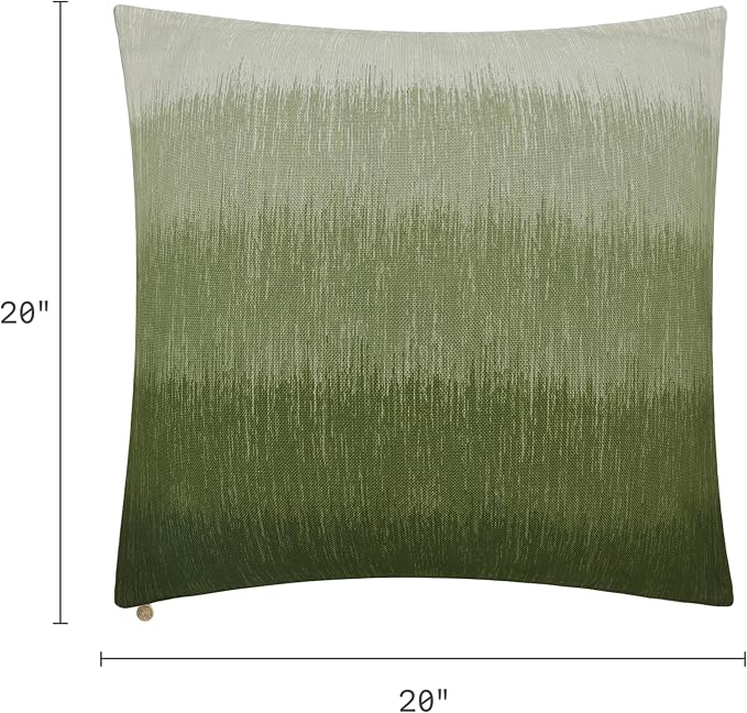 Fab Habitat Indoor/Outdoor Throw Pillow Made from Recycled Polyester Yarn - Double Sided, Stain Resistant, Machine Washable - Patio, Porch, Living Room - Watercolor Gradient - Green (20" x 20")