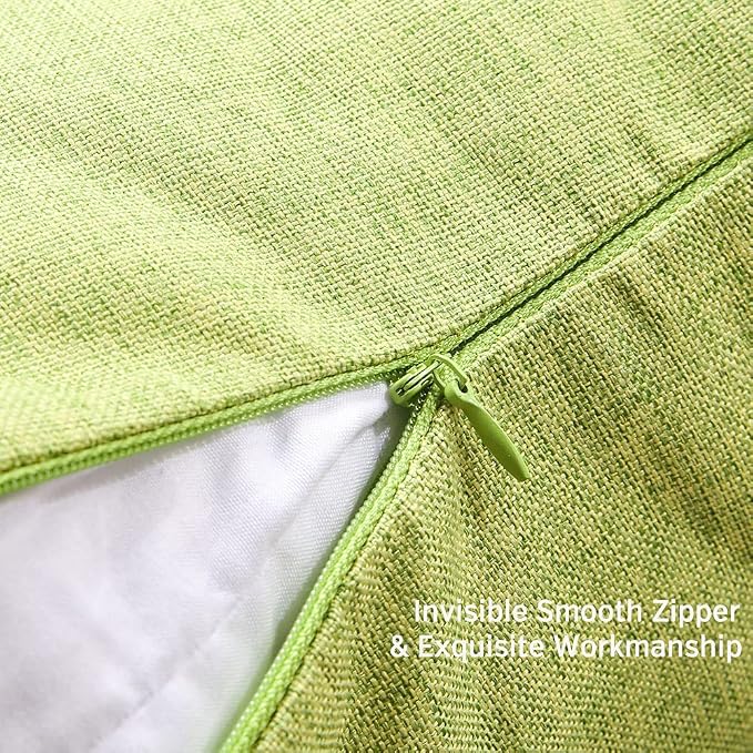 OTOSTAR Pack of 2 Outdoor Waterproof Decorative Pillow Covers 18x18 Inch Square Garden Throw Pillow Covers Outdoor Pillow Cases Cushion Case Patio Pillows for Couch Tent Sofa Furniture Decor (Green)