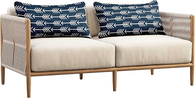 Indoor/Outdoor Polyester Fabric Lumbar Pillow Cover, All-Weather Waterproof Rectangular Cushion Case for Patio Furniture, 12 x 18 Set of 2 - Arrow-33