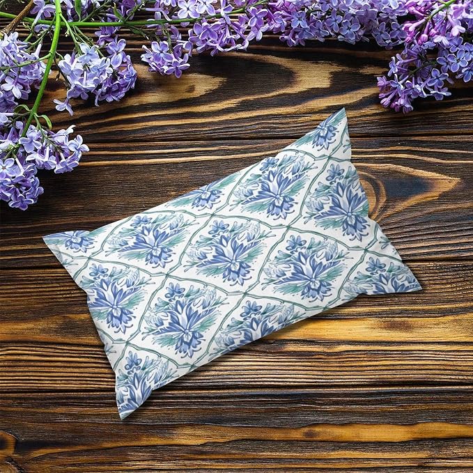 Zipped Pillow Cases for Home Decor Blue and Green Floral Pattern Throw Pillow Cover Set of 2 Farmhouse Cushion Cover Cases for Living Room Club Home Decor 12x20in