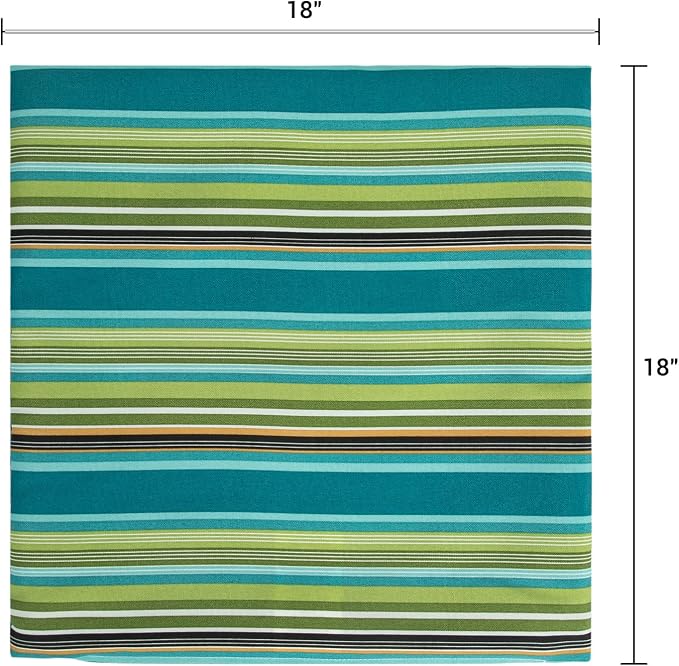 Waterproof Outdoor Throw Pillow Covers Set of 2,Home Decor for Garden Patio Furniture,Couch,Sofa 18 x18 Inch Decorative Pillows Cover Only,NO Insert(Green Stripe)