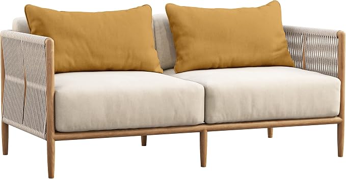 Indoor/Outdoor Polyester Fabric Lumbar Pillow Cover, All-Weather Waterproof Rectangular Cushion Case for Patio Furniture, 12 x 24 Set of 2 -Beige
