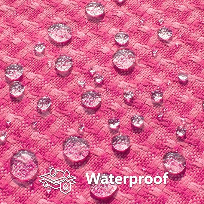 Kevin Textile Outdoor Waterproof 18"x18" Pillow Covers 2 Pack, Hot Pink | Water Resistant Weaving Faux Linen Texture Throw Pillow Covers, Outside Decorative Pillowcases for Garden Patio Balcony Couch