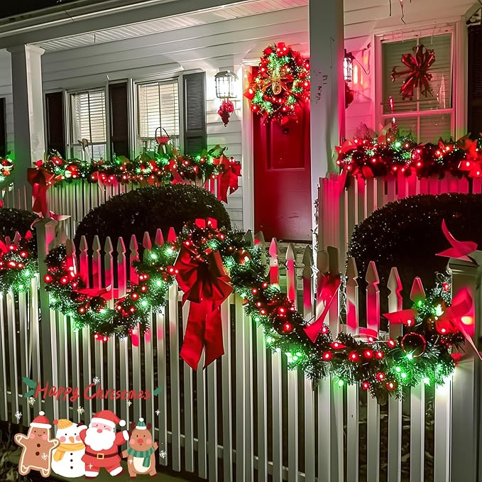 JMEXSUSS 163ft Clear Wire 500 LED Red and Green Christmas Lights | 8 Modes String Lights Plug in with Remote Control, Christmas String Lights Outdoor Waterproof for Outside Tree Yard Wedding
