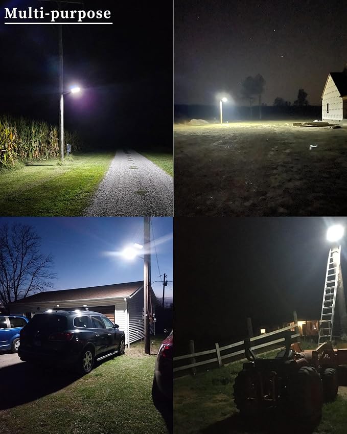 Solar Street Lights Outdoor, Of-2600W Commercial Parking Lot Light | Solar Flood Light, LED Area Light with Motion Sensor, Dusk to Dawn, Remote Control for Security Lighting in Streets, Barns