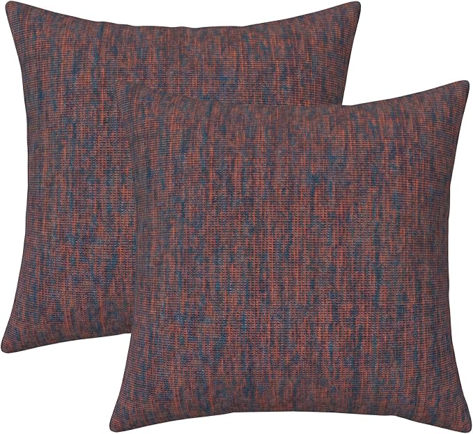 RSH DECOR: Sunbrella Square Throw Pillows Set of 2 | 24" x 24" | Water and Fade-Resistant Performance Fabric | Outdoor Pillow Covers with Down-Alternative Inserts | Made in USA (Platform Horizon)