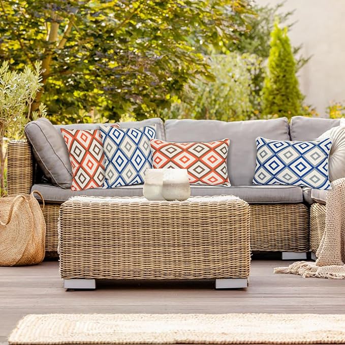 JMGBird Outdoor Throw Pillows Waterproof Outdoor Pillows with Inserts | 12x20 Pillow Insert Outdoor Lumbar Pillows Weather Resistant Throw Pillow for Patio Furniture