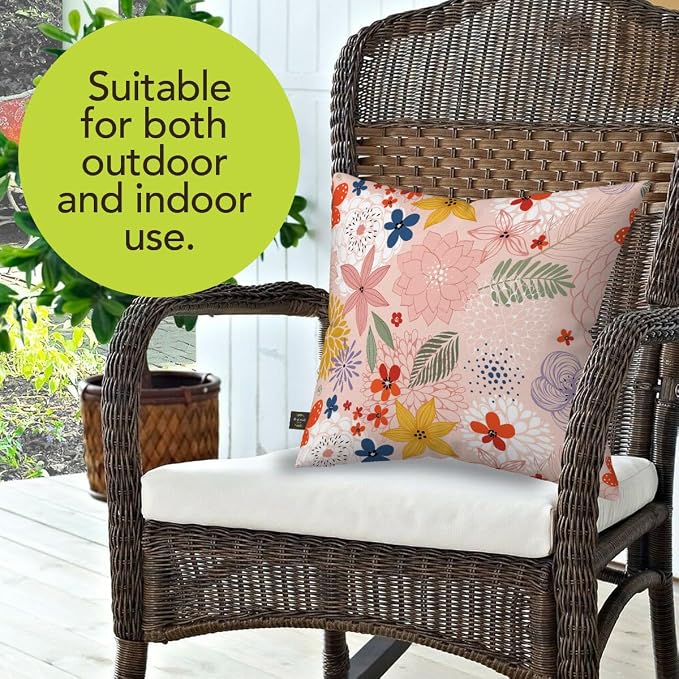 Briarwood Lane Everday Indoor/Outdoor Pillow 17x17 Colorful Flowers for Everday Pillow